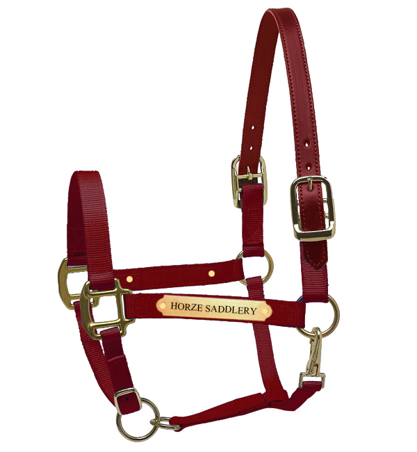 Nylon Leather Crown Halter For Horses With Nameplate
