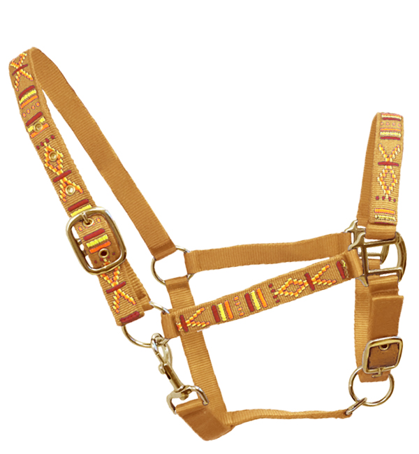 Embroidered Design adjustable Nylon halter For Horses